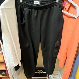 black refuge athletics cargo sweat pants